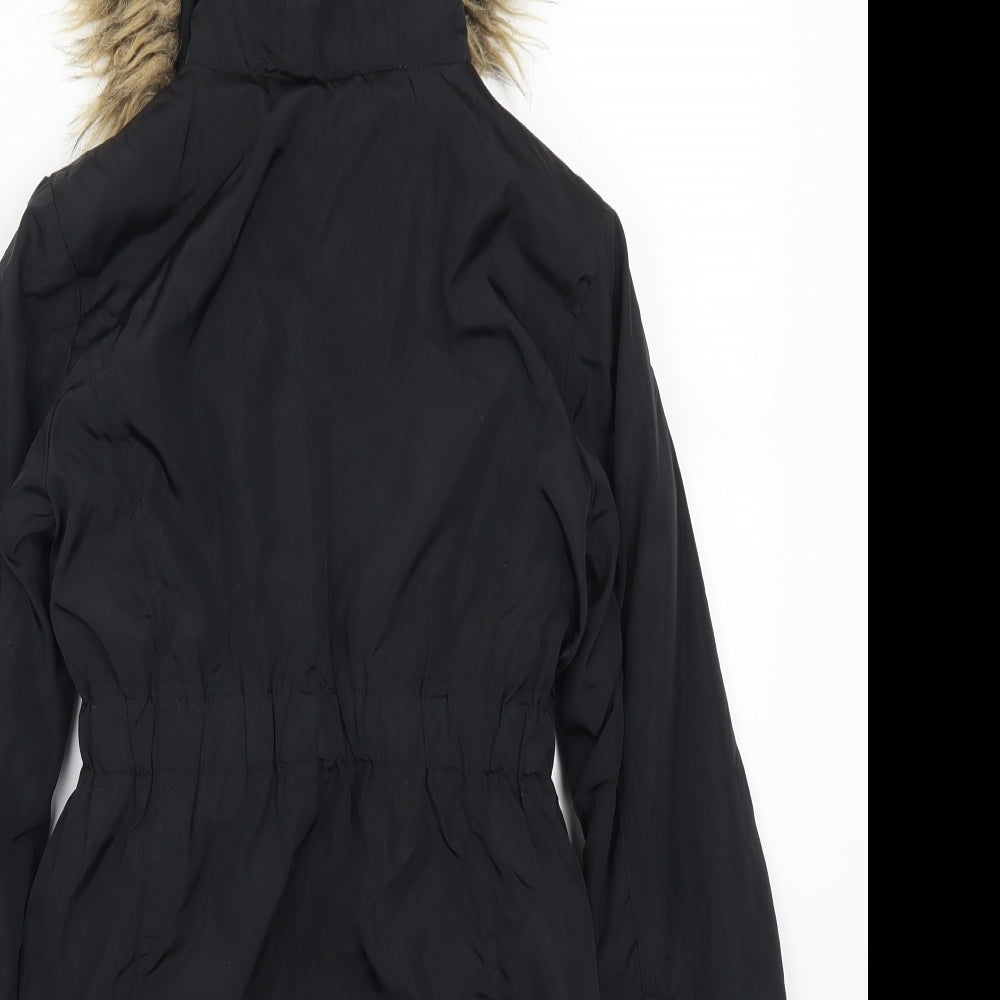 TU Girls Black   Parka Coat Size 7-8 Years