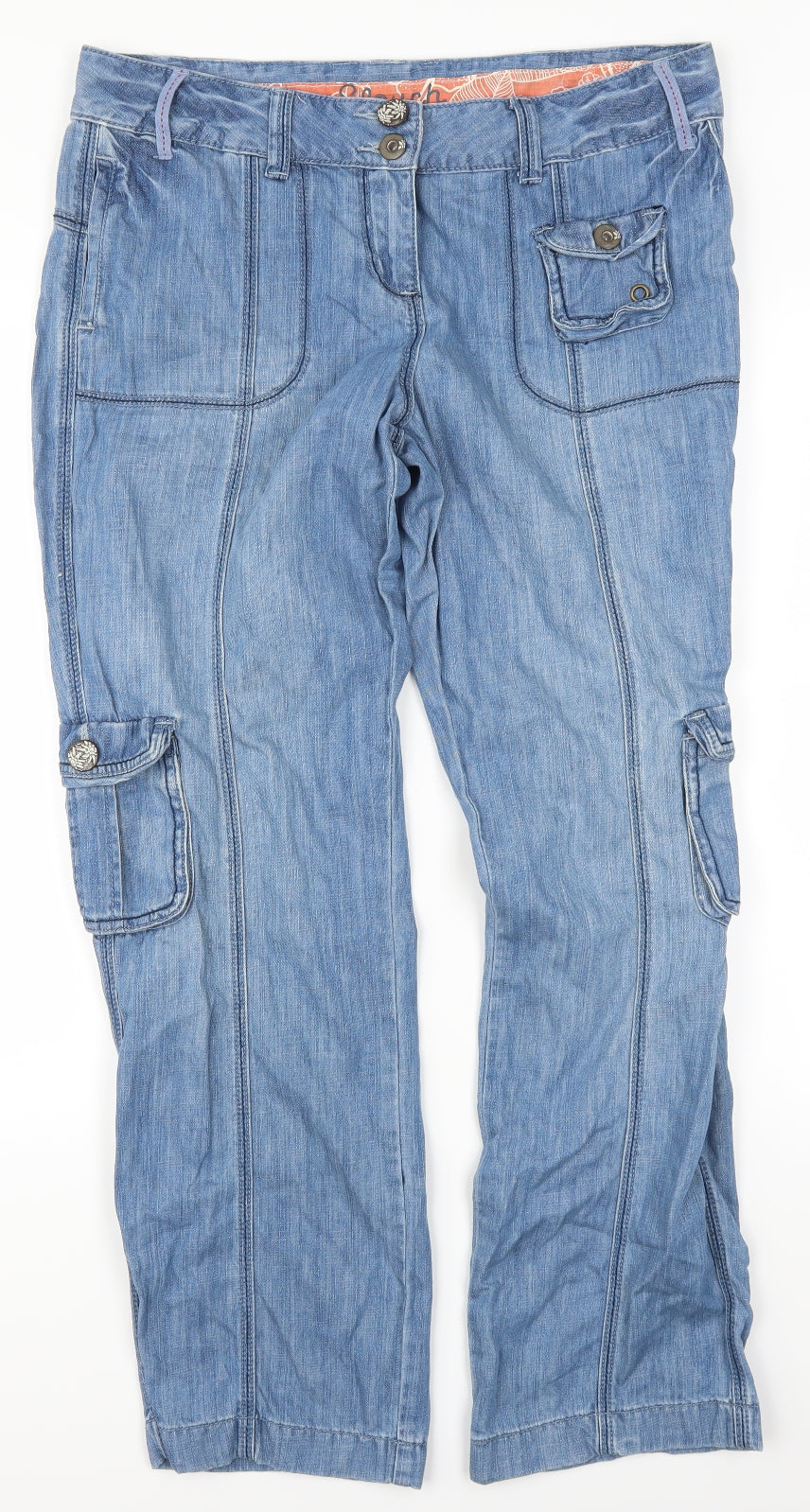 George Womens Blue  Denim Straight Jeans Size 14 L30 in - Slouch fit