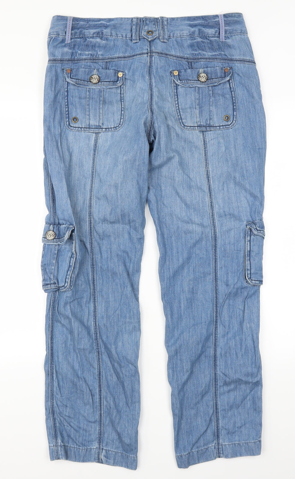 George Womens Blue  Denim Straight Jeans Size 14 L30 in - Slouch fit