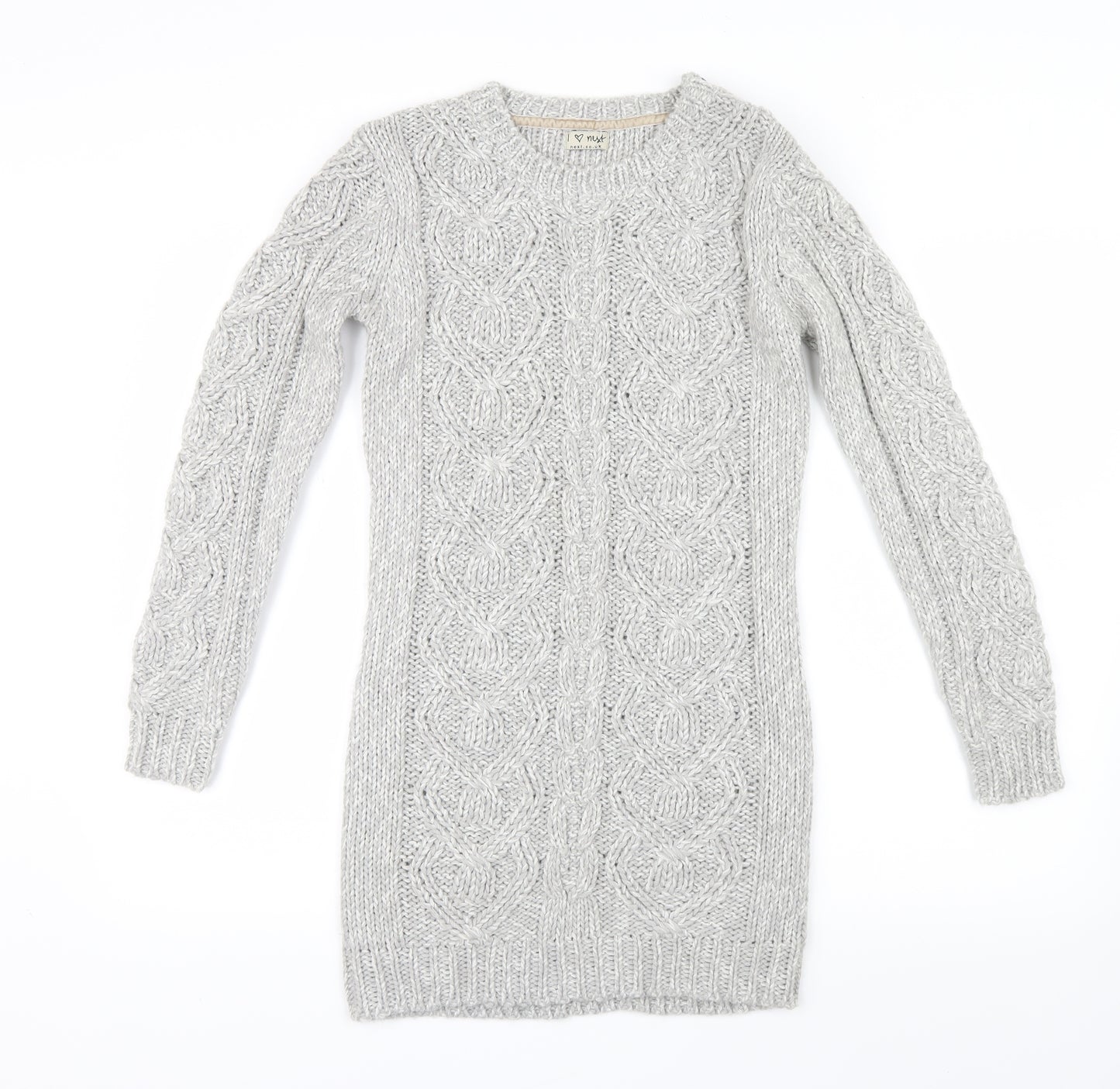 NEXT Girls Grey  Knit Jumper Dress  Size 11-12 Years