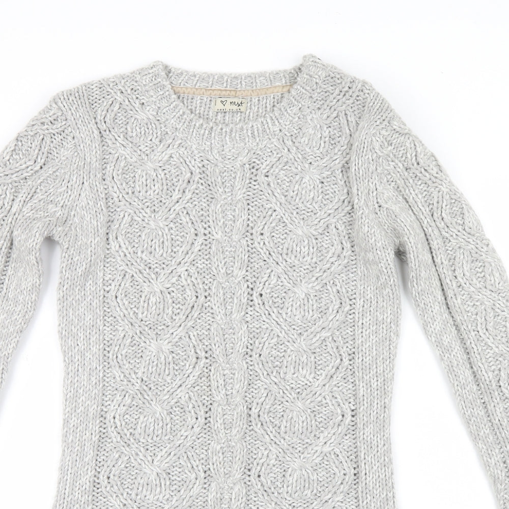 NEXT Girls Grey  Knit Jumper Dress  Size 11-12 Years