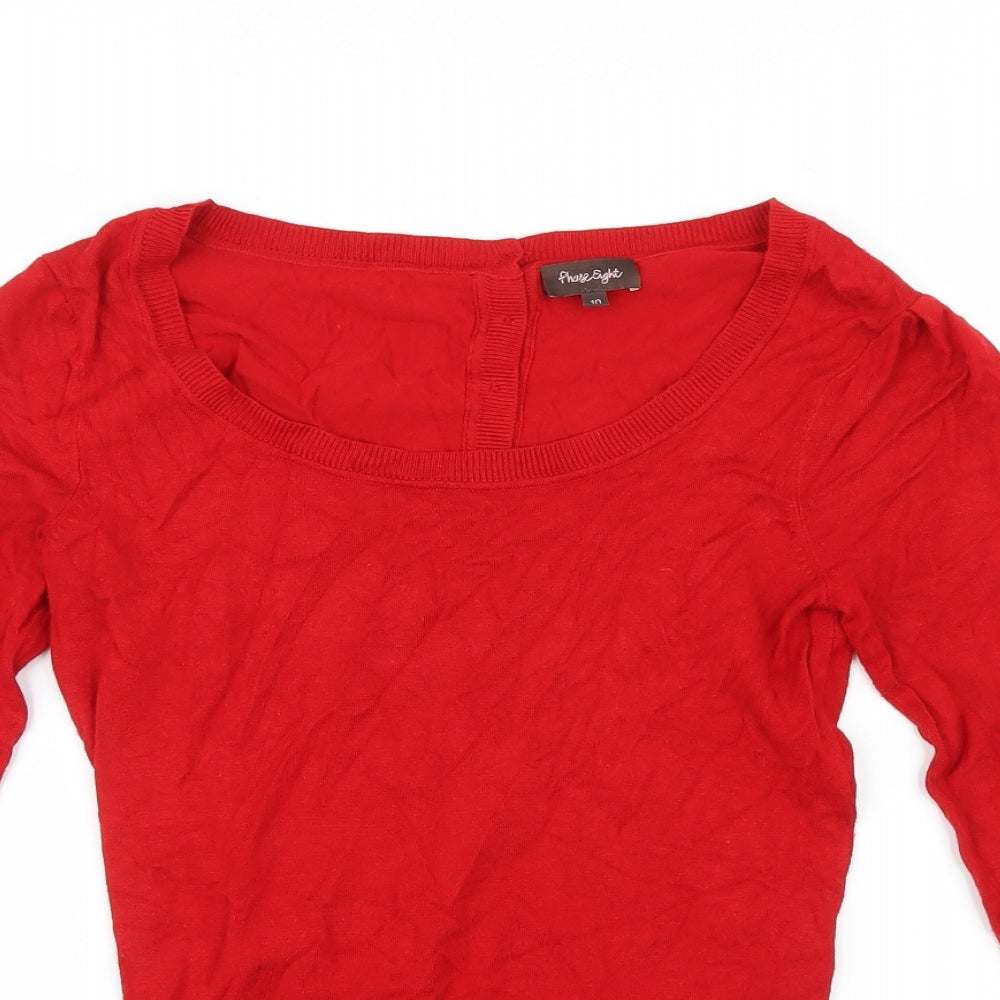 Phase Eight Womens Red  Knit Pullover Jumper Size 10