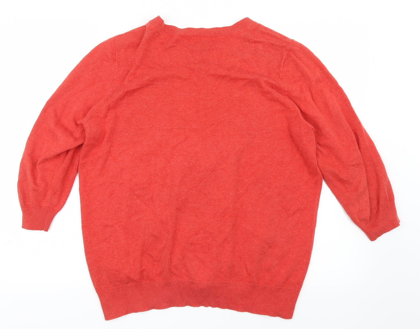 Rocha.John Rocha Womens Red  Knit Cardigan Jumper Size 18