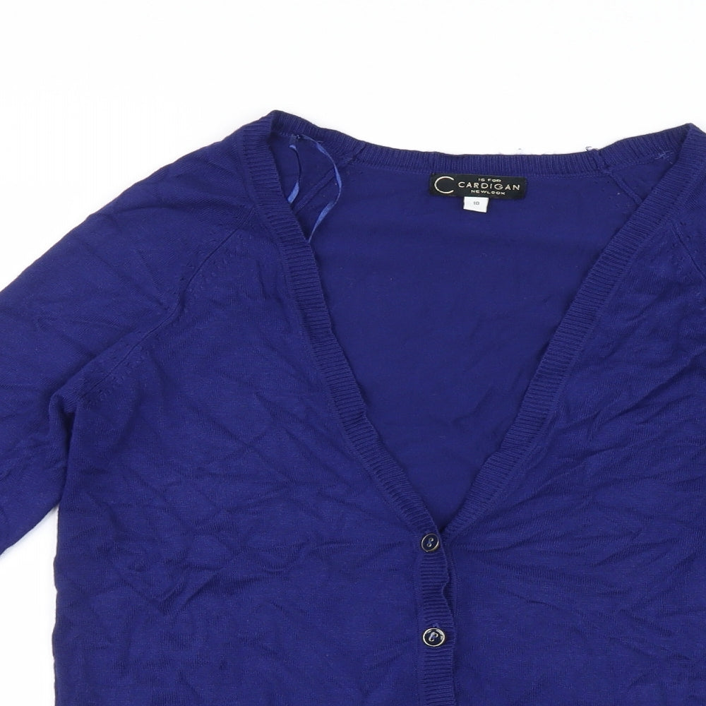 New Look Womens Blue  Knit Cardigan Jumper Size 10