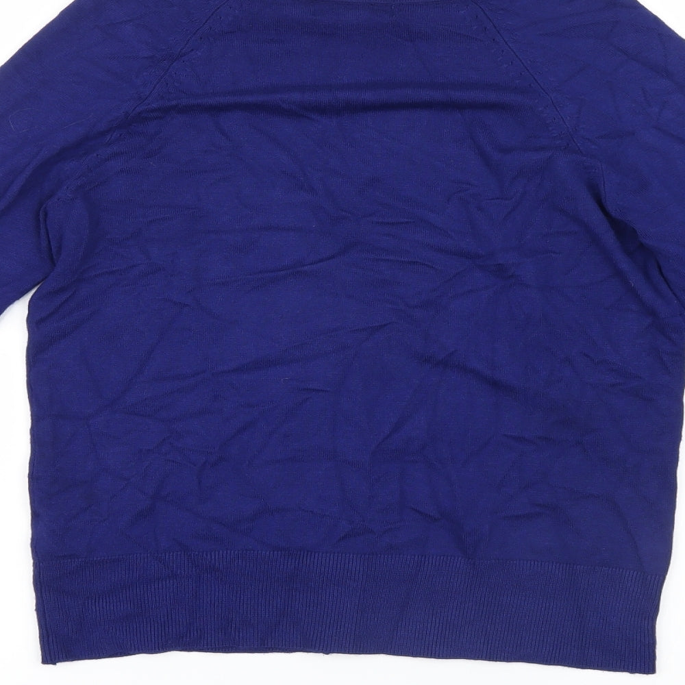 New Look Womens Blue  Knit Cardigan Jumper Size 10