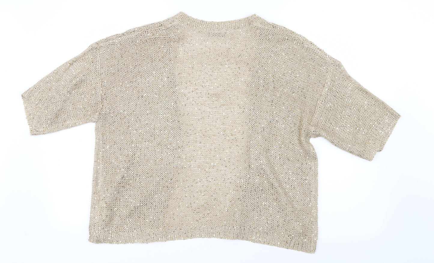 F&F Womens Gold   Cardigan Jumper Size 16