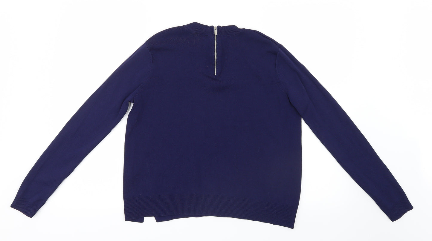 Topshop Womens Blue  Knit Pullover Jumper Size 8