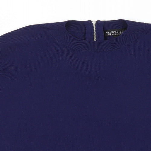 Topshop Womens Blue  Knit Pullover Jumper Size 8