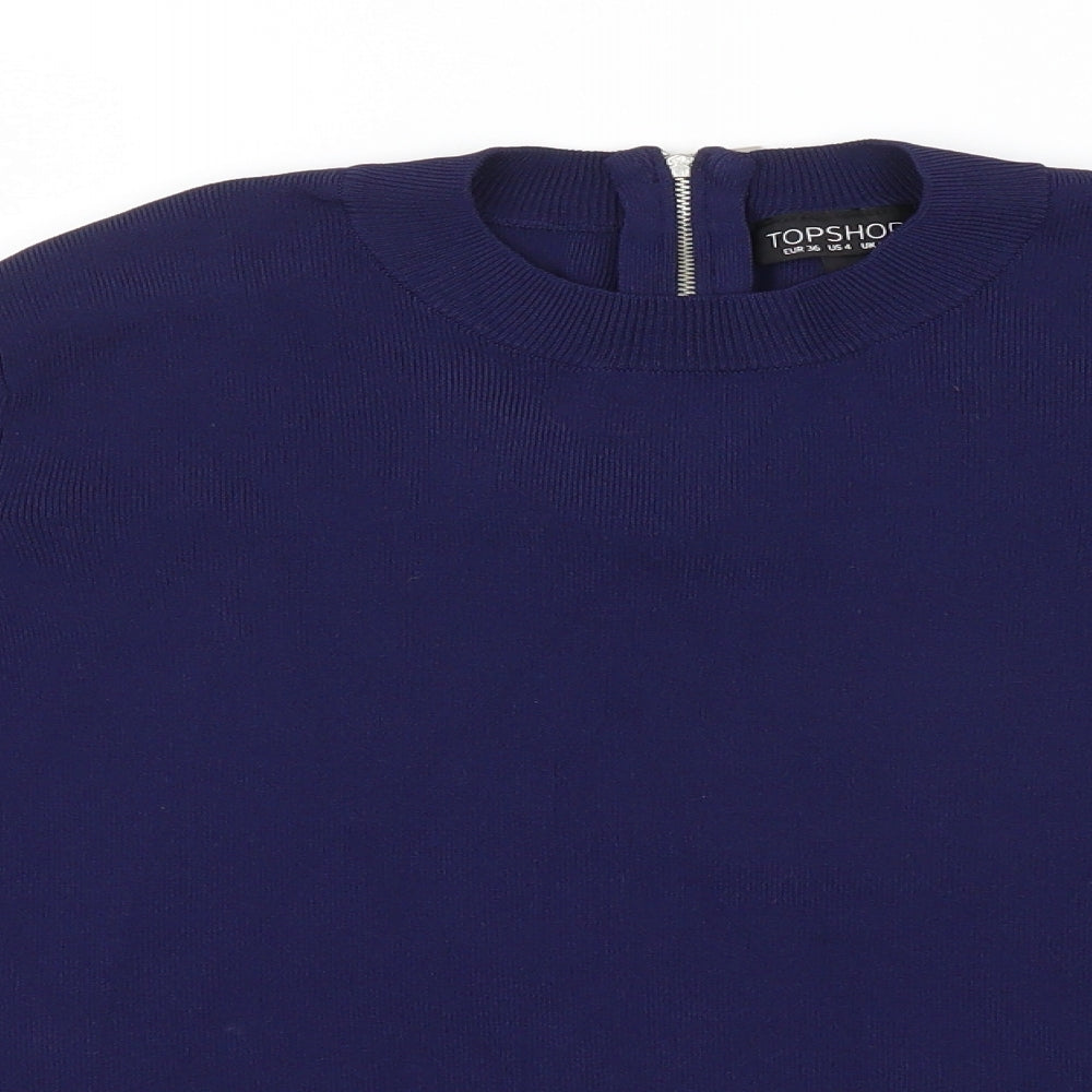 Topshop Womens Blue  Knit Pullover Jumper Size 8