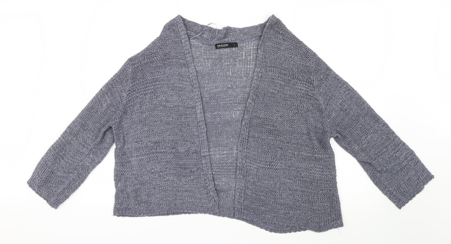 David Jones Womens Blue  Knit Cardigan Jumper Size L