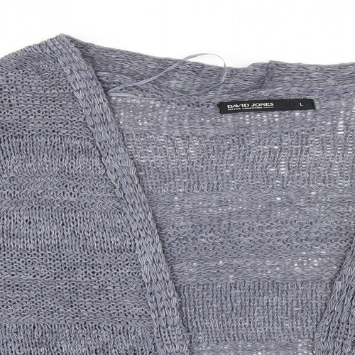 David Jones Womens Blue  Knit Cardigan Jumper Size L