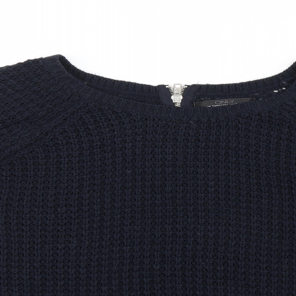 Only Womens Blue  Knit Pullover Jumper Size M