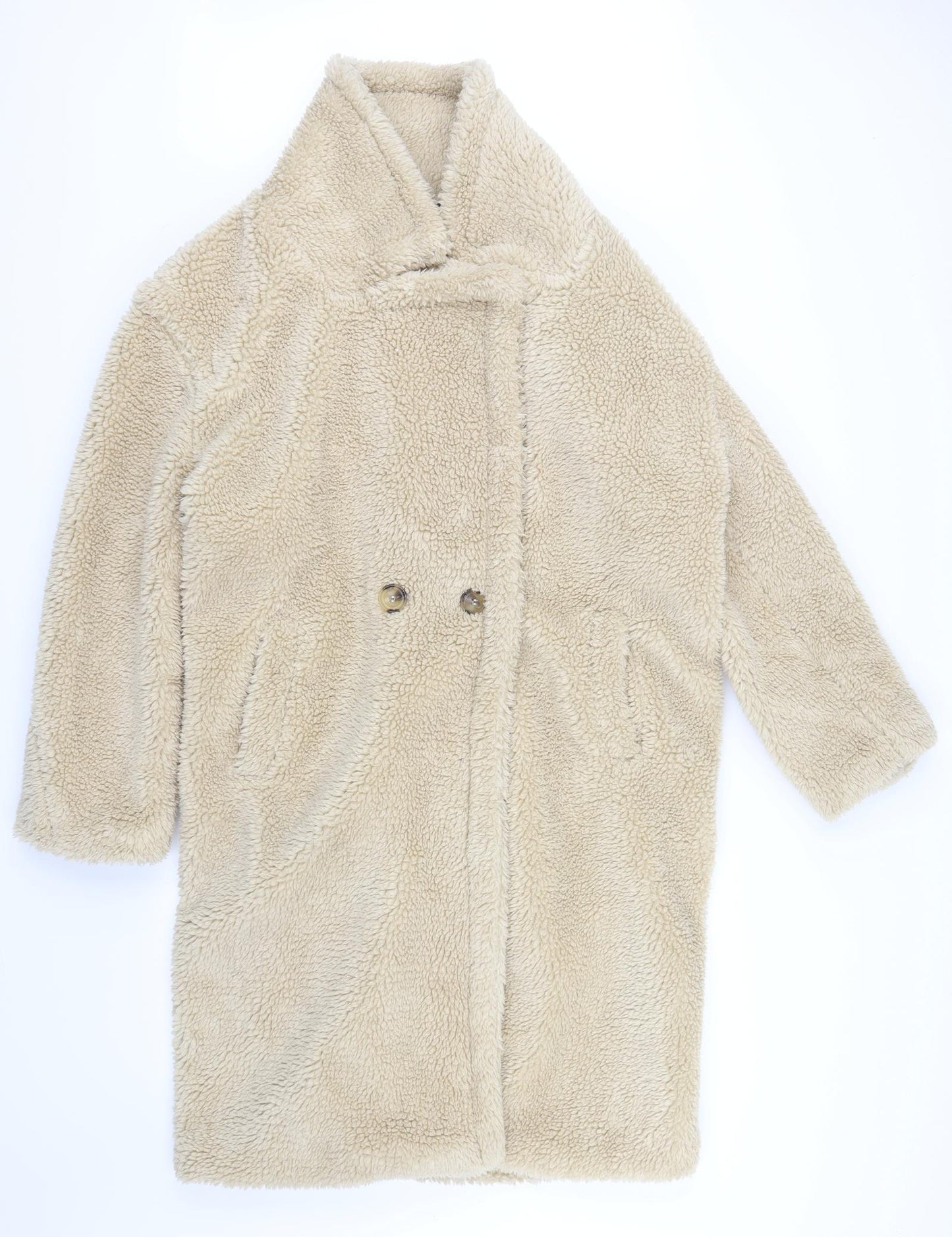 Quiz Womens Beige   Pea Coat Coat Size 12