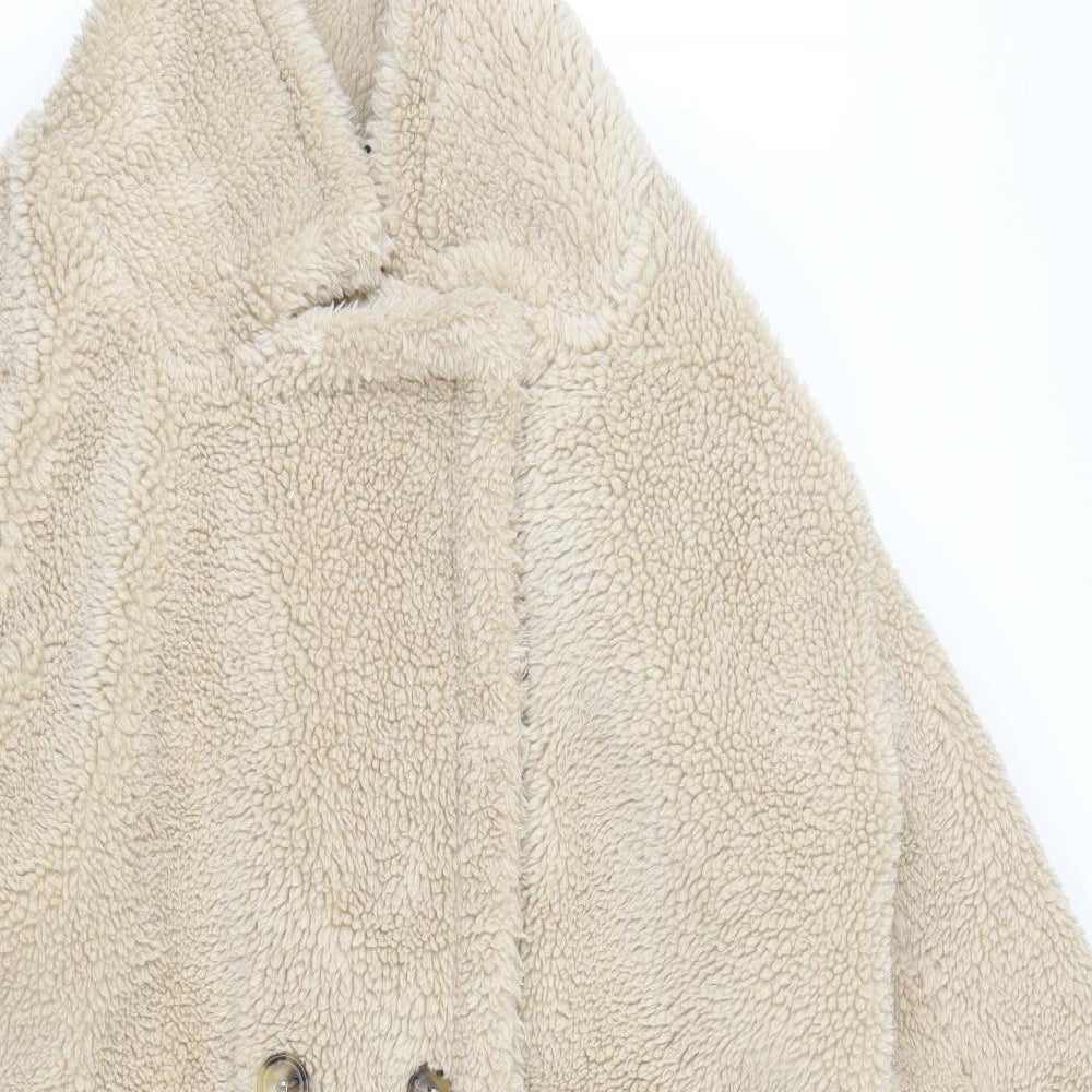 Quiz Womens Beige   Pea Coat Coat Size 12