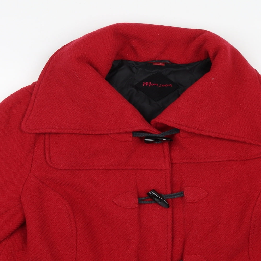 Monsoon Womens Red   Pea Coat Coat Size 16