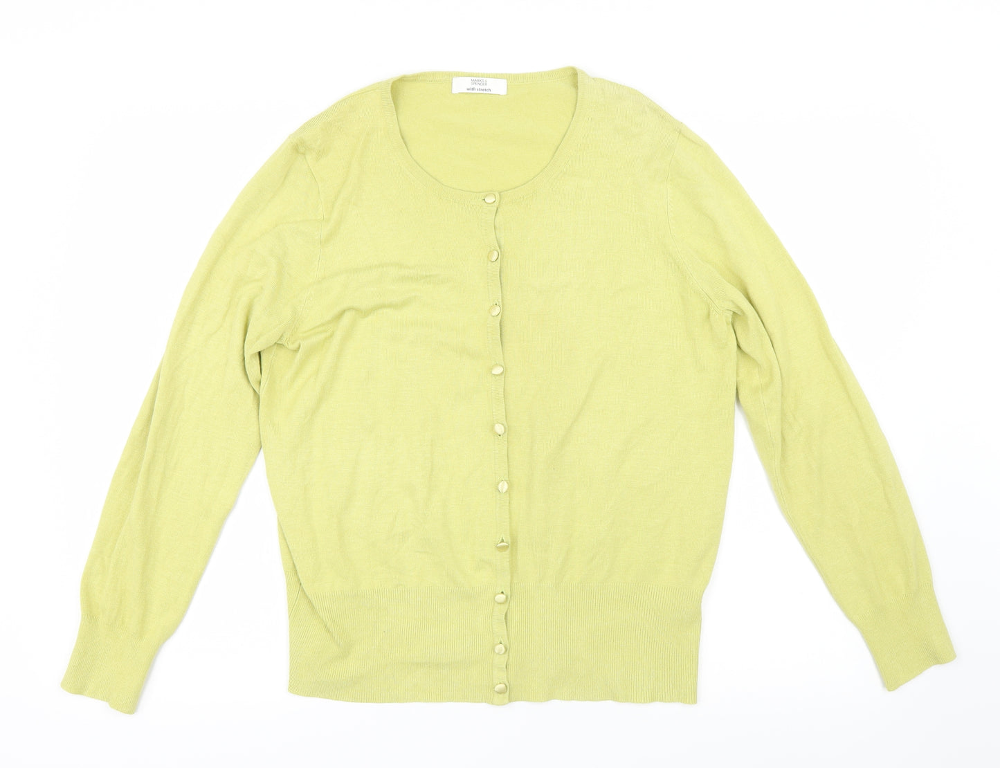 Marks and Spencer Womens Green  Knit Cardigan Jumper Size 16
