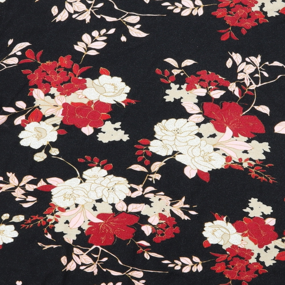Bonmarché Womens Black Floral Knit Pullover Jumper Size 20
