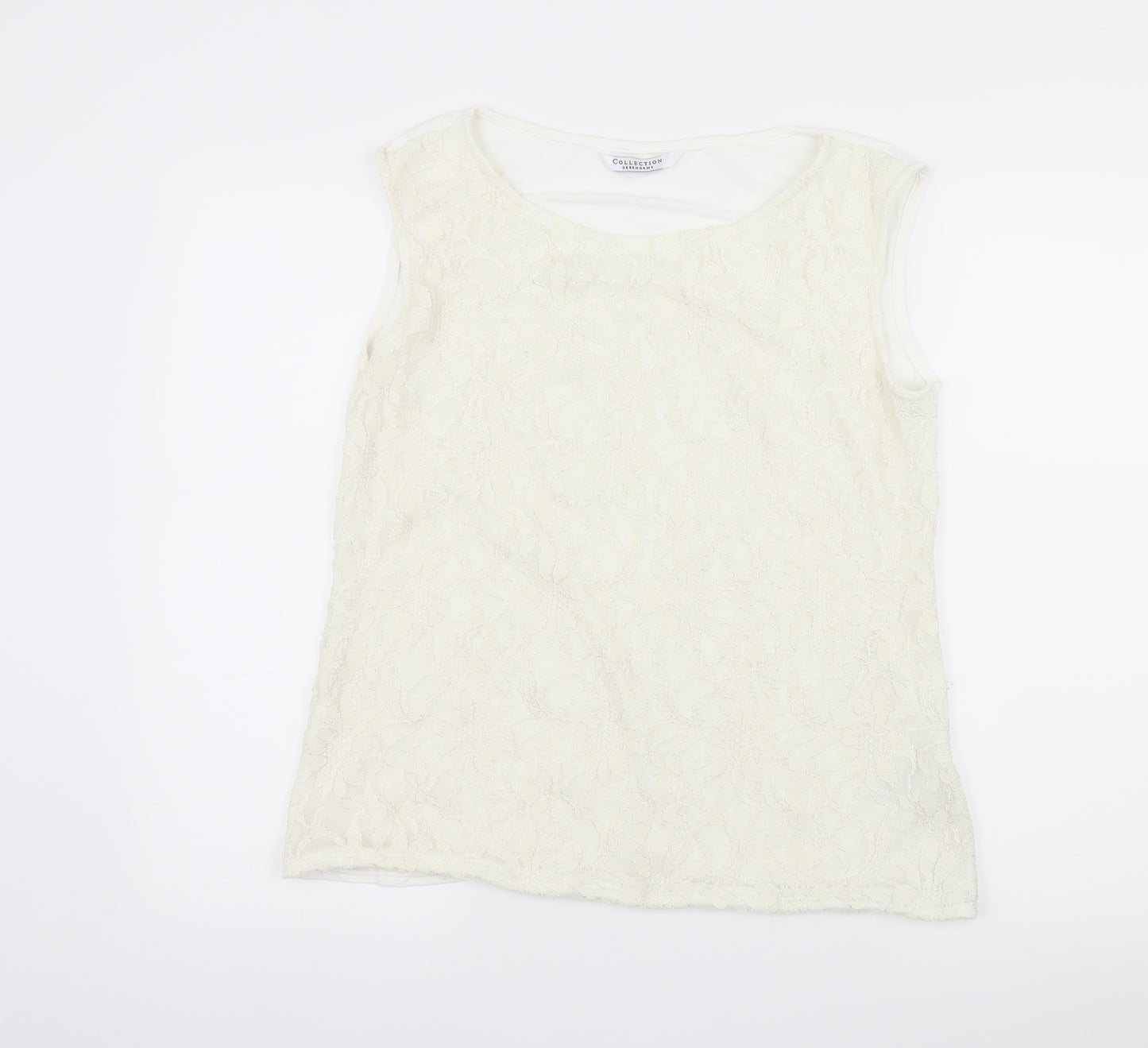 Debenhams Womens Ivory  Lace Basic T-Shirt Size 16