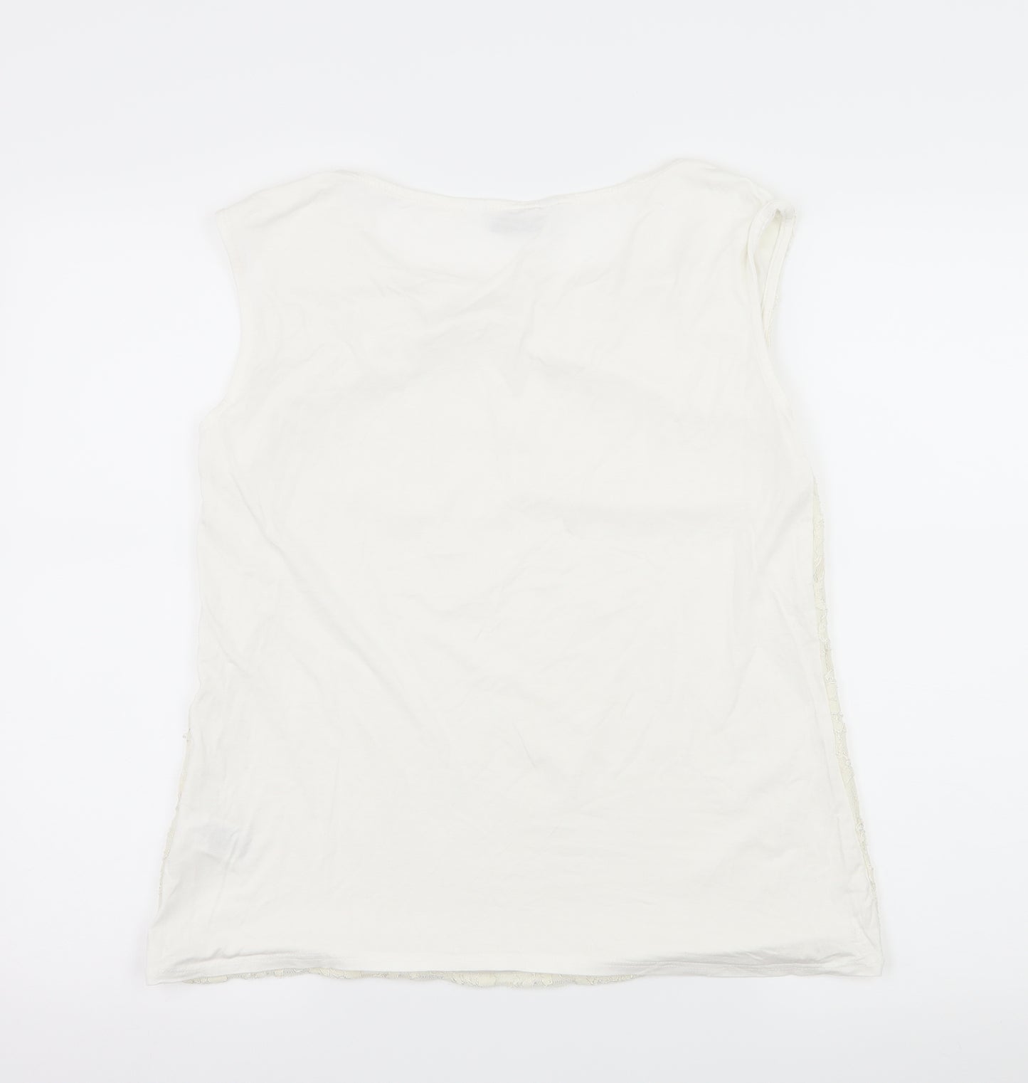 Debenhams Womens Ivory  Lace Basic T-Shirt Size 16