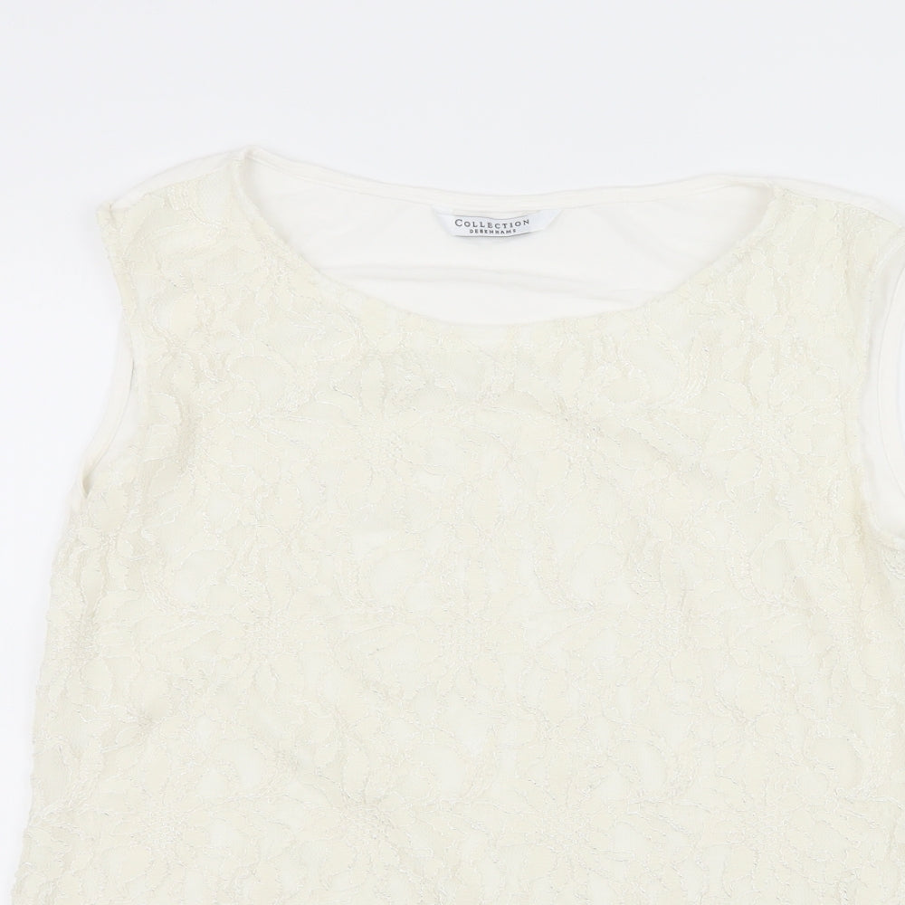 Debenhams Womens Ivory  Lace Basic T-Shirt Size 16