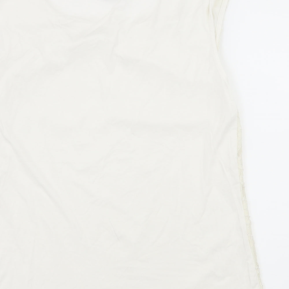 Debenhams Womens Ivory  Lace Basic T-Shirt Size 16
