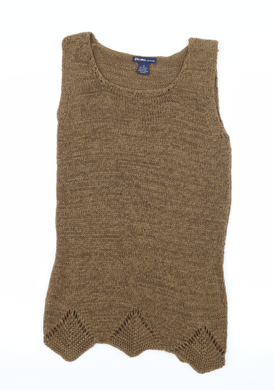 Bisou Womens Brown  Knit Basic Tank Size M