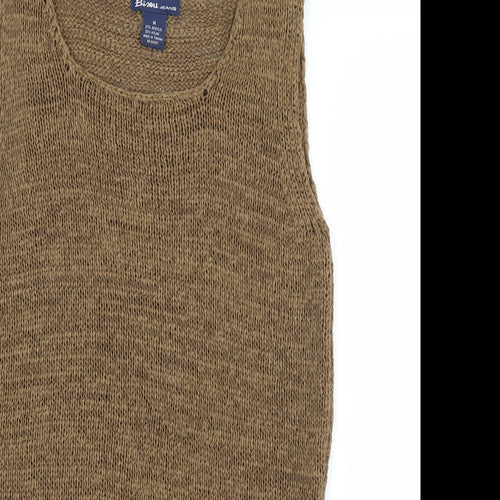 Bisou Womens Brown  Knit Basic Tank Size M