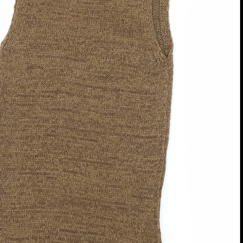 Bisou Womens Brown  Knit Basic Tank Size M