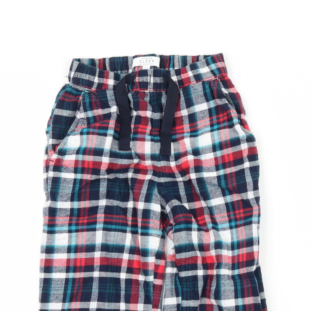 Debenhams Boys Blue Plaid Jersey  Pyjama Pants Size 3-4 Years