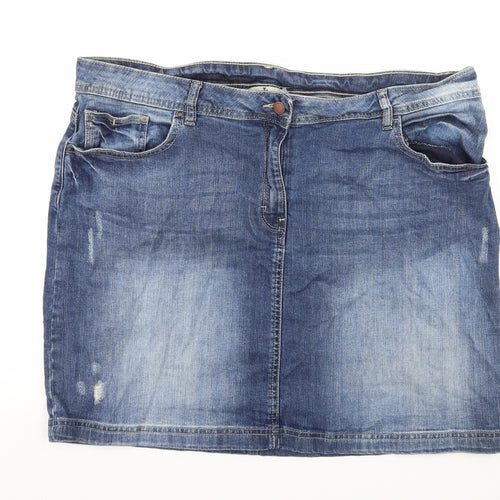 New Look Womens Blue  Denim A-Line Skirt Size 18