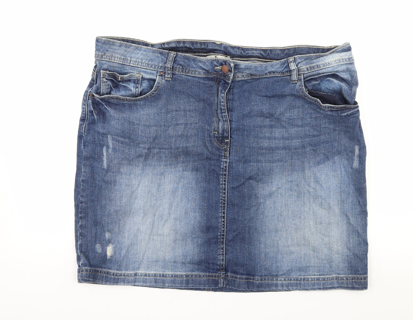 New Look Womens Blue  Denim A-Line Skirt Size 18