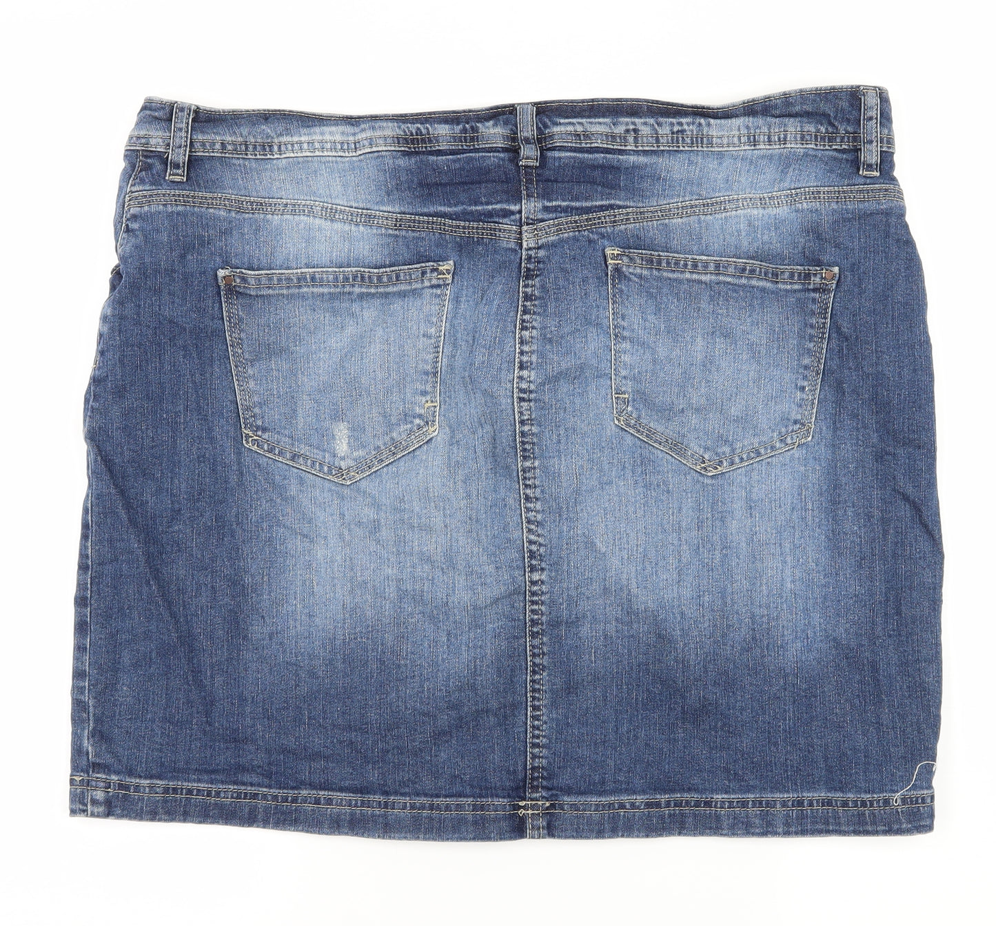 New Look Womens Blue  Denim A-Line Skirt Size 18