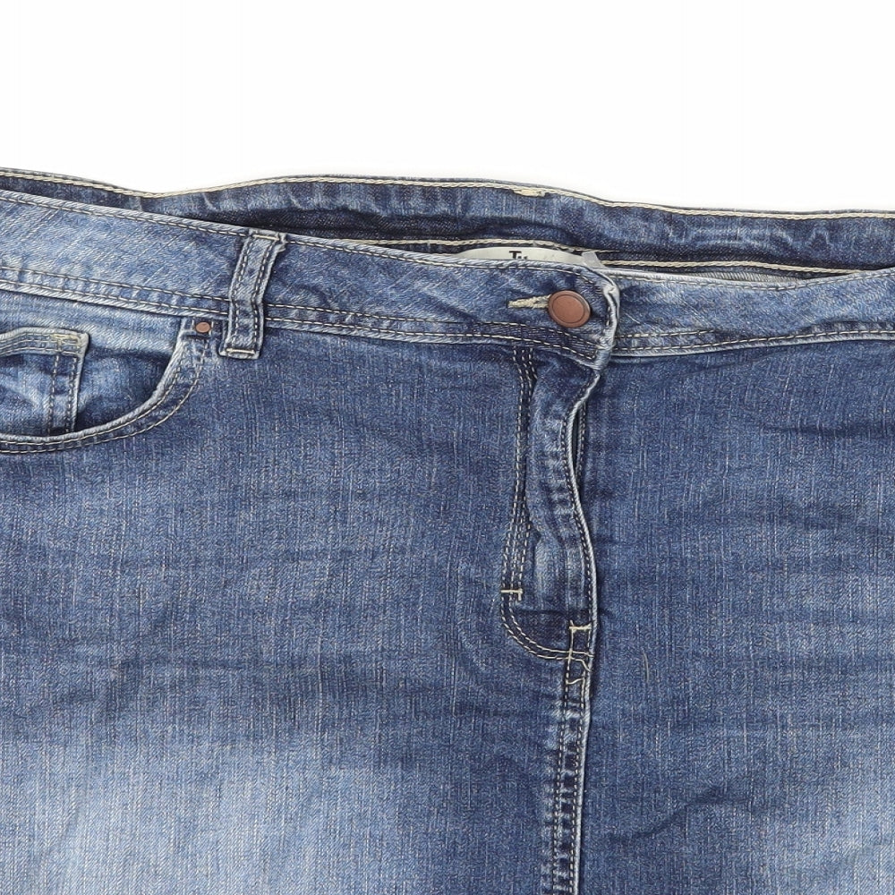 New Look Womens Blue  Denim A-Line Skirt Size 18