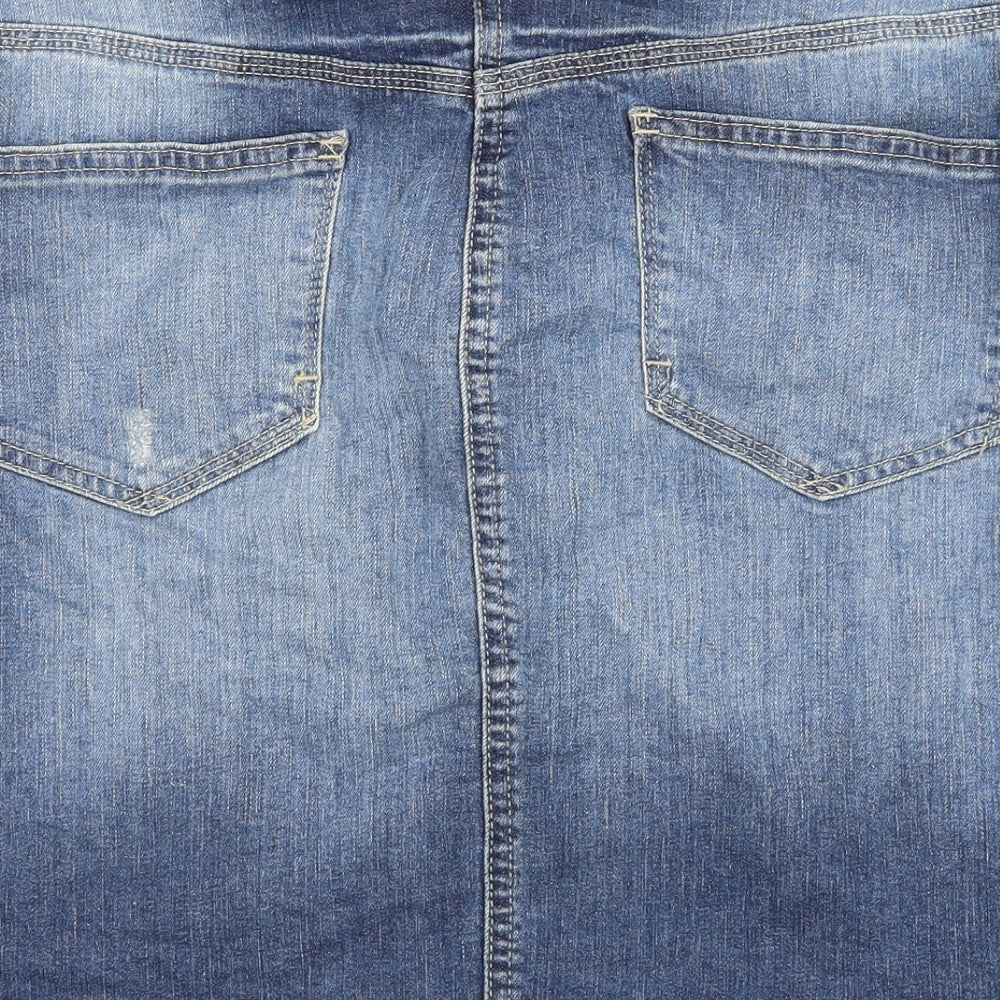 New Look Womens Blue  Denim A-Line Skirt Size 18