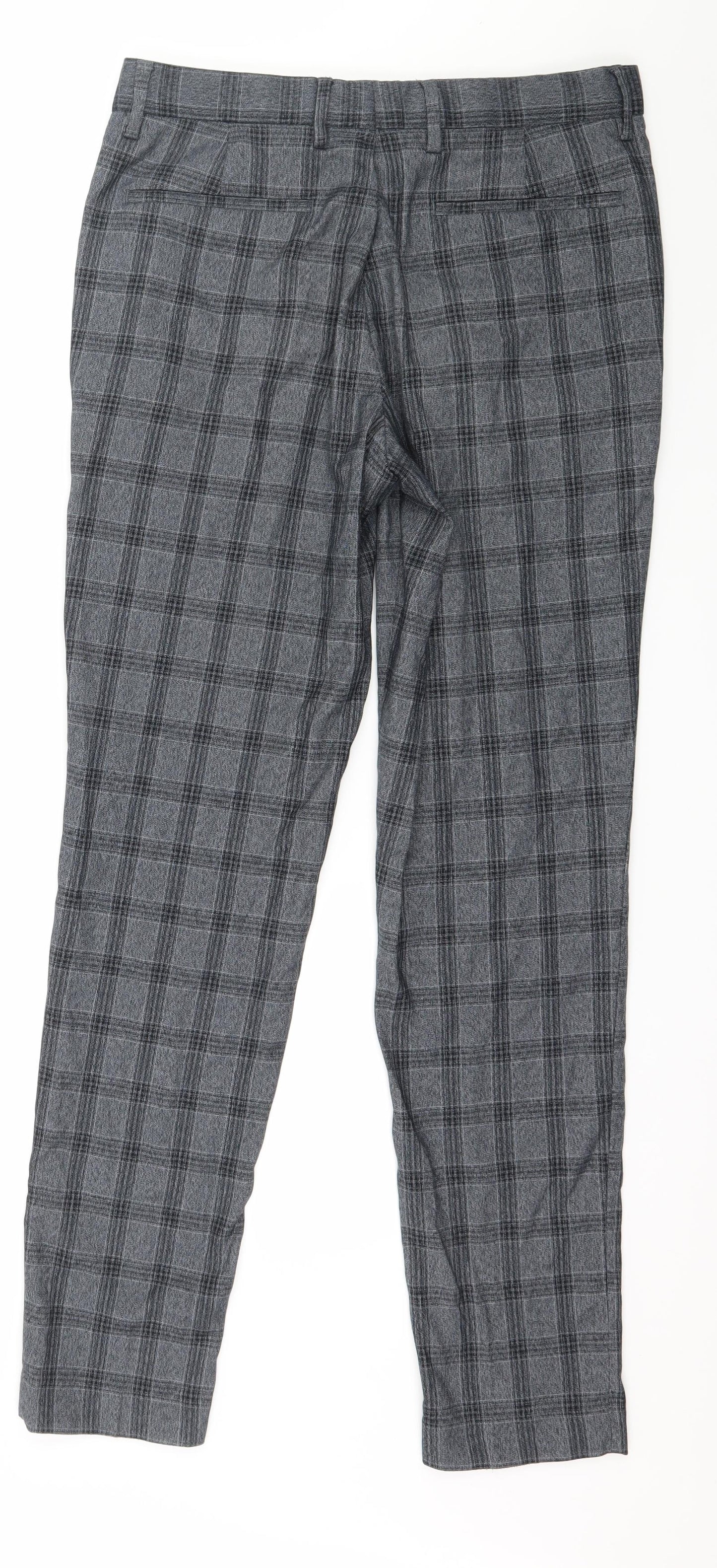 Primark Mens Grey Check  Trousers  Size 30 in L32 in