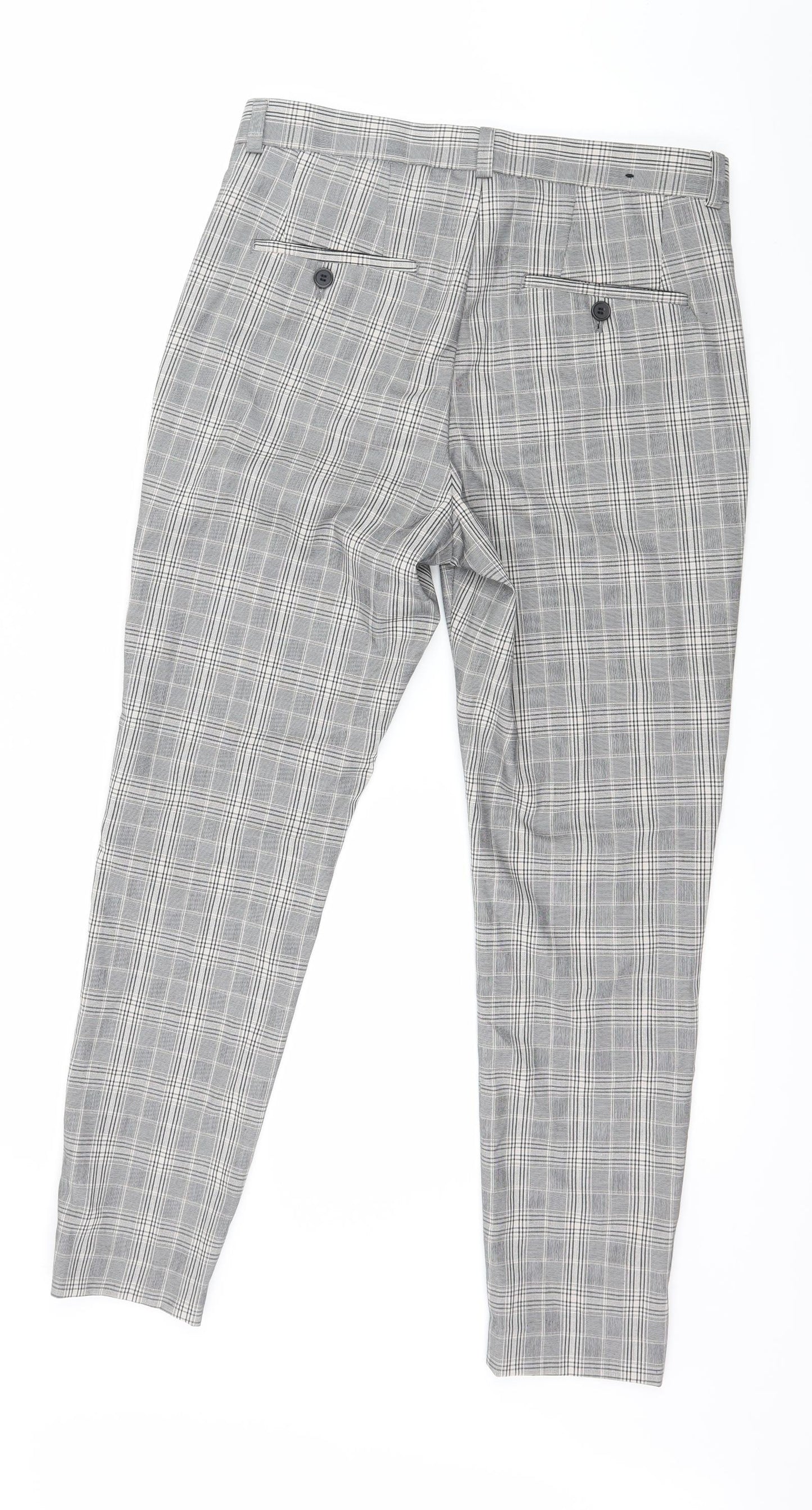 H&M Mens Grey Check  Rain Trousers Trousers Size 30 in L27 in