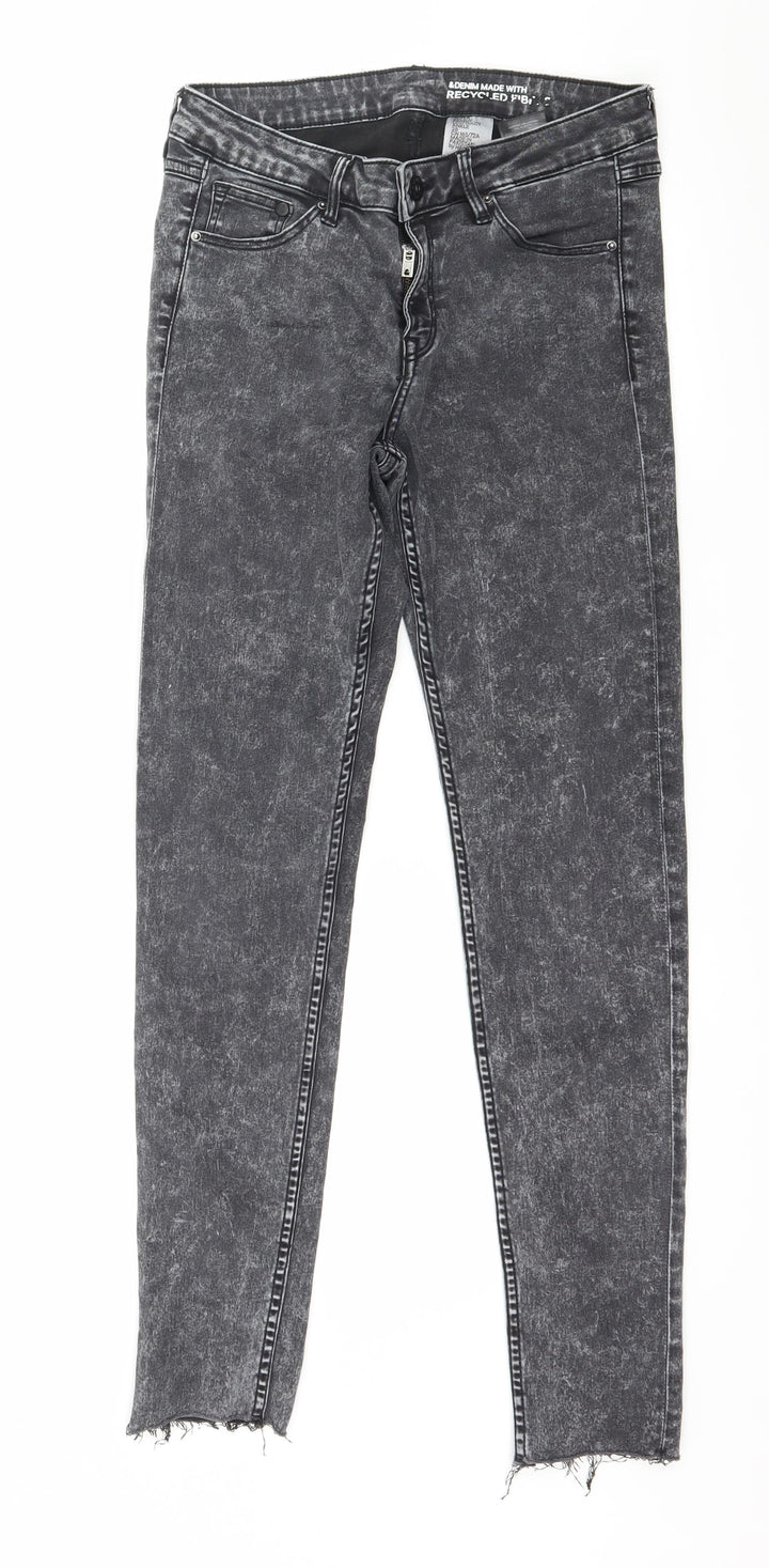 Denim & Co. Womens Grey Denim Skinny Jeans Size 28 in L27 in - Acid wash