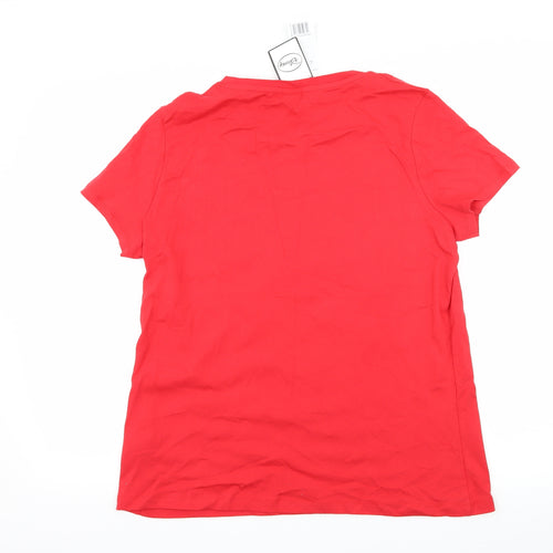 F&F Womens Red  Jersey Basic T-Shirt Size 14  - Mickey Mouse