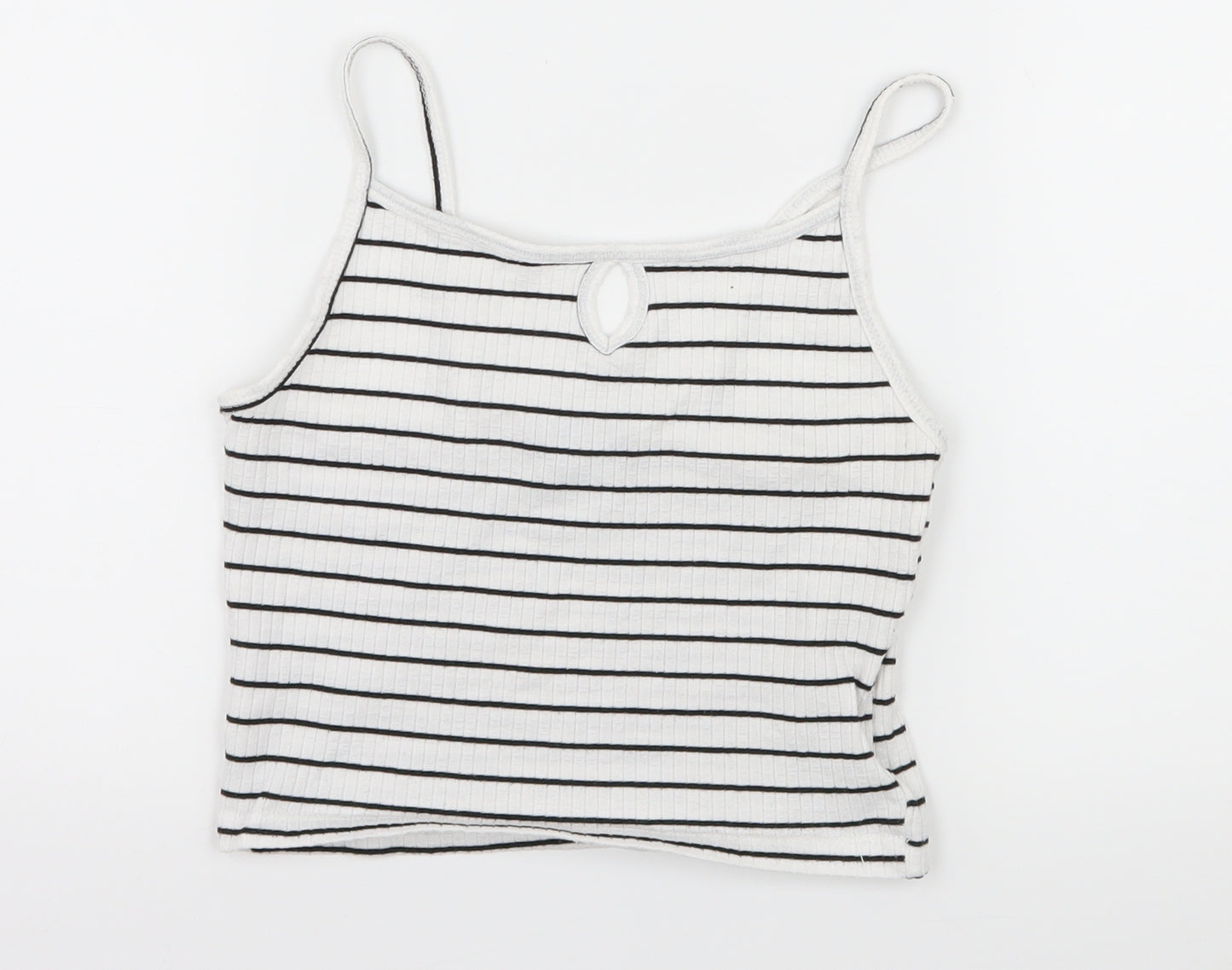 Primark Girls White Striped Jersey Camisole Tank Size 8 Years