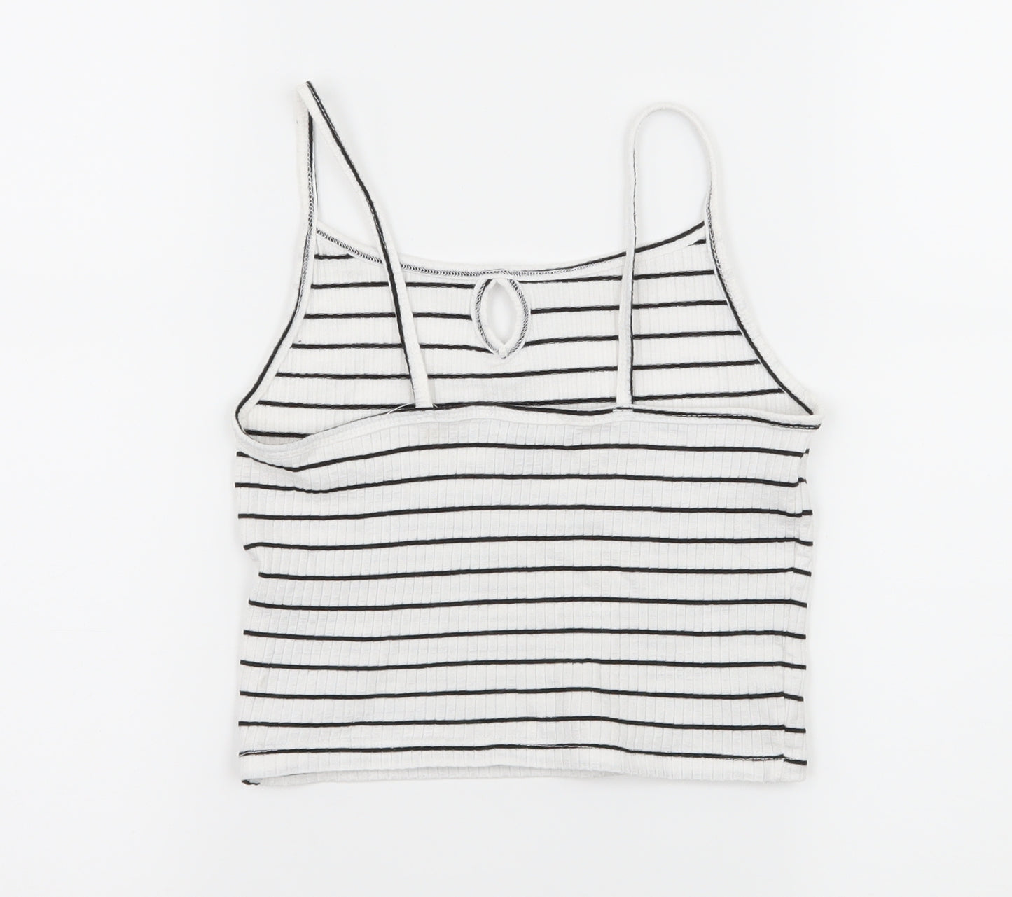 Primark Girls White Striped Jersey Camisole Tank Size 8 Years