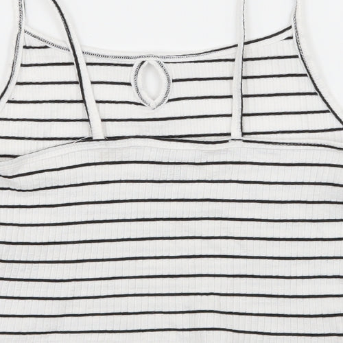 Primark Girls White Striped Jersey Camisole Tank Size 8 Years