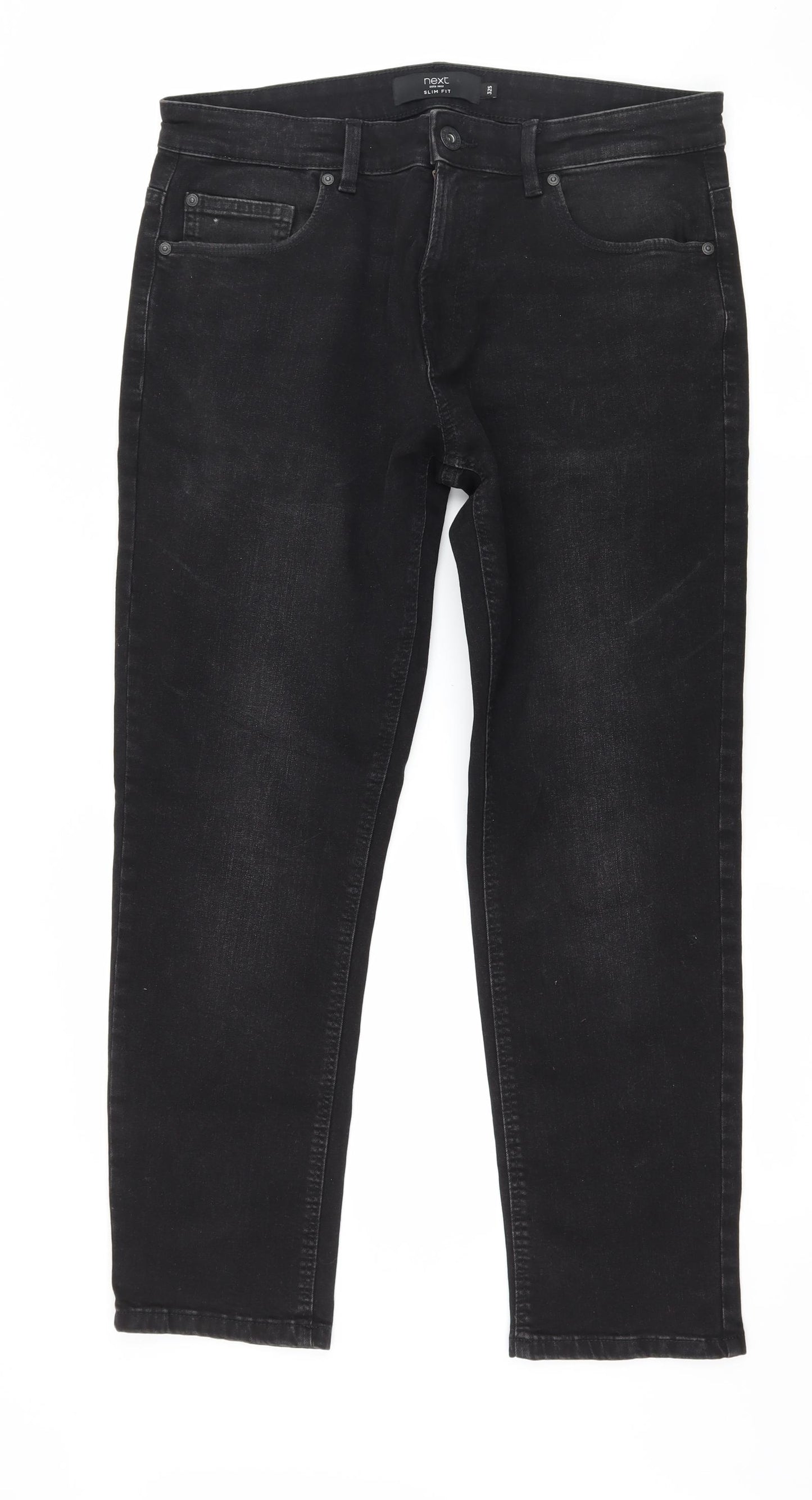 NEXT Mens Black  Denim Straight Jeans Size 32 in L27 in