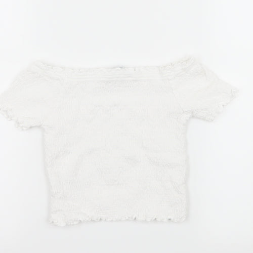 Primark Girls White  Jersey Basic T-Shirt Size 9-10 Years