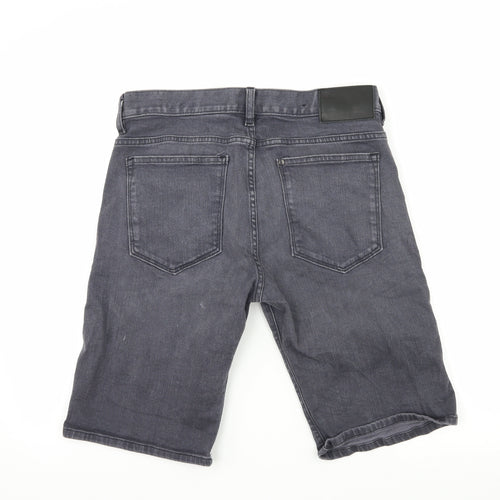 H&M Mens Grey  Denim Bermuda Shorts Size 31 in