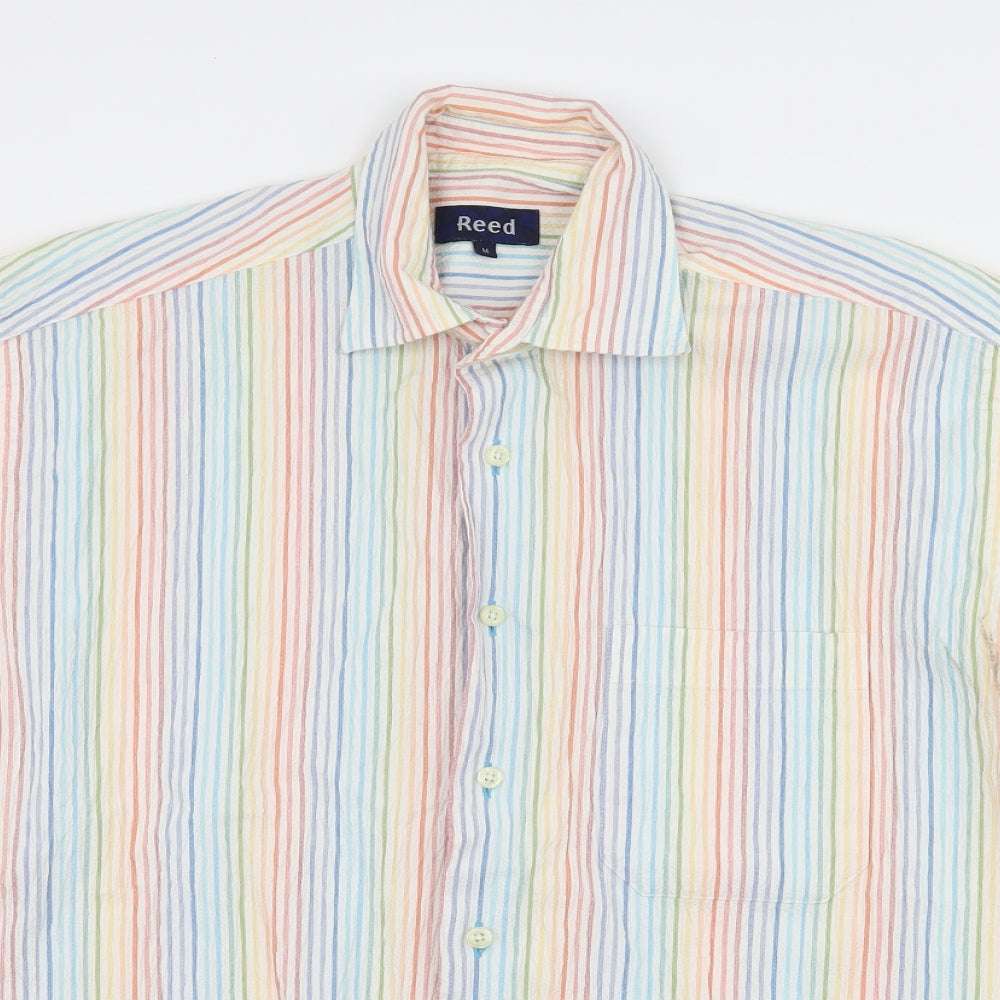 Reed Mens Multicoloured Striped   Button-Up Size M