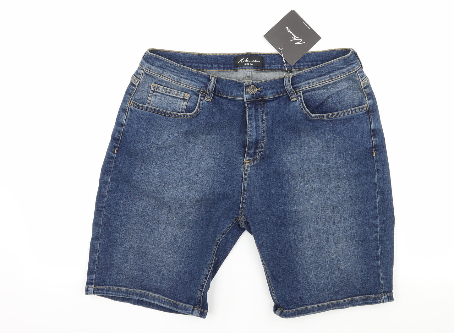 Nimes Mens Blue  Denim Bermuda Shorts Size 36 in