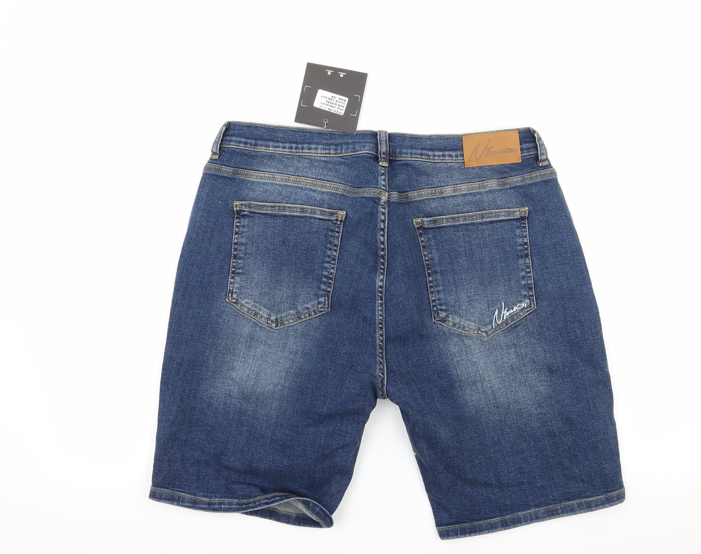 Nimes Mens Blue  Denim Bermuda Shorts Size 36 in