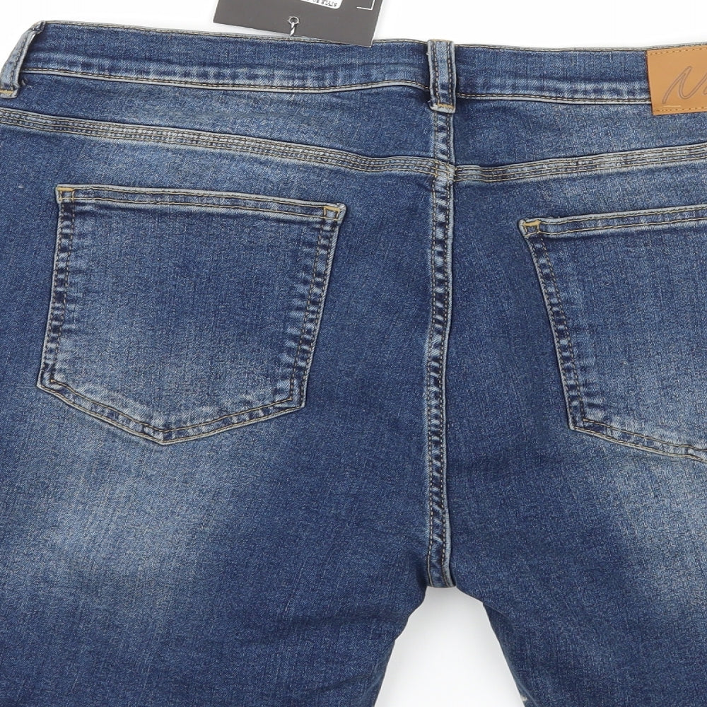 Nimes Mens Blue  Denim Bermuda Shorts Size 36 in