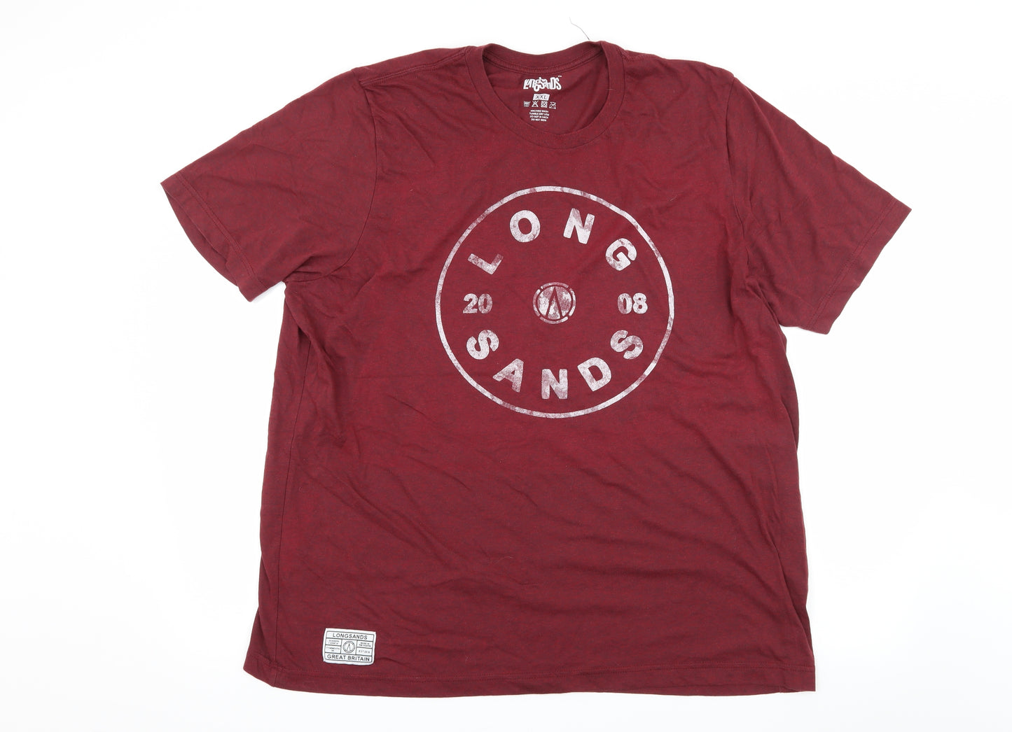 Long Sands Mens Red  Jersey  T-Shirt Size 2XL