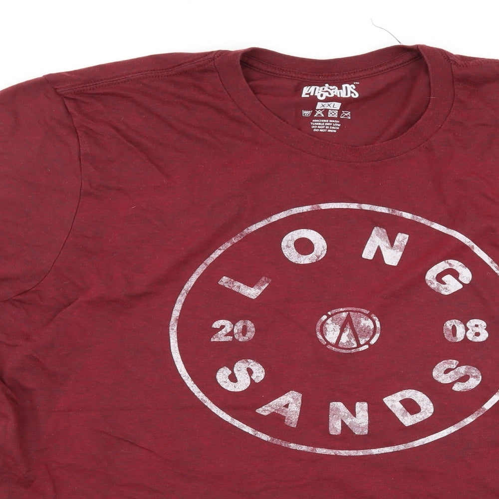 Long Sands Mens Red  Jersey  T-Shirt Size 2XL
